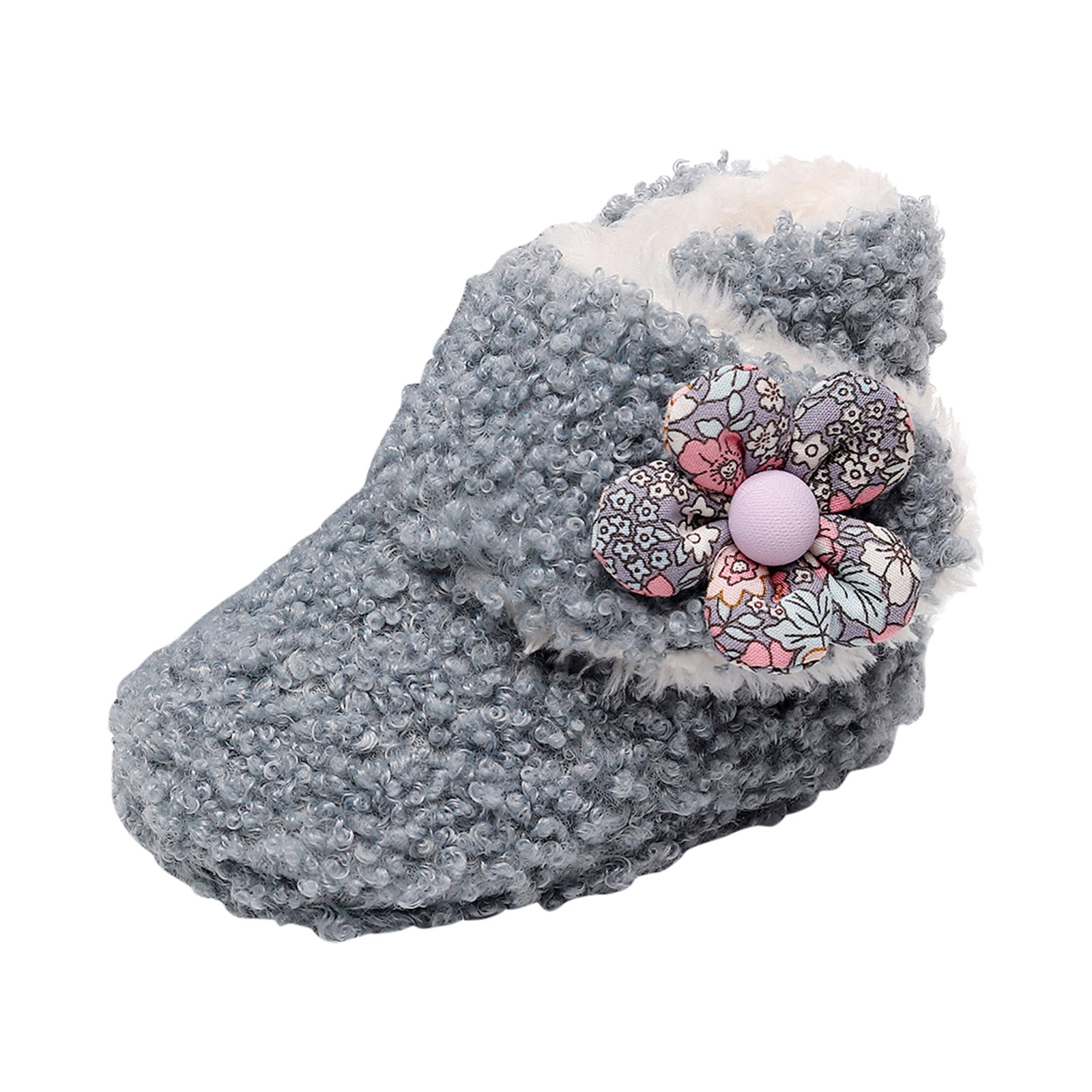 nsendm Unisex Shoes Pan Booties Plush Soft Warm Boots Snow First Cotton Boys Walkers Shoes Baby Shoes Toddler Slipper Booties Blue One Size